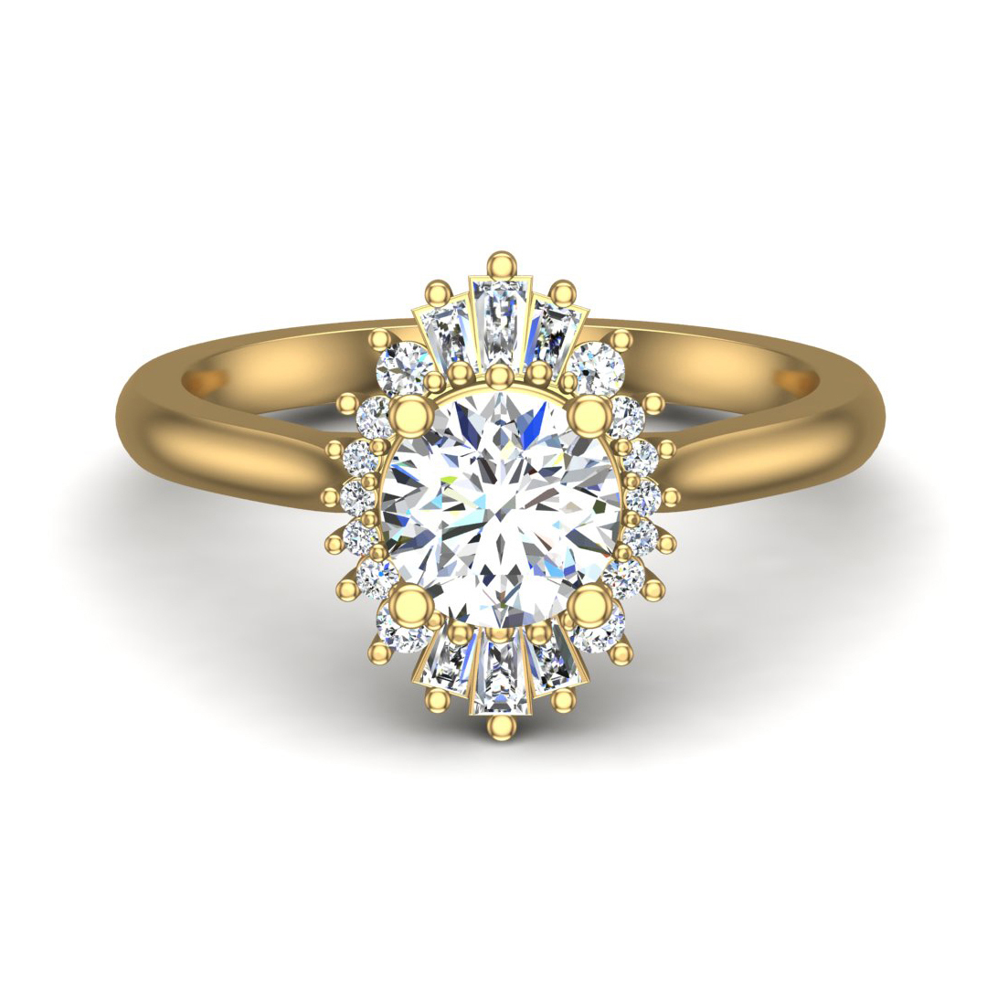 Kaia Ballerina Halo Engagement Ring